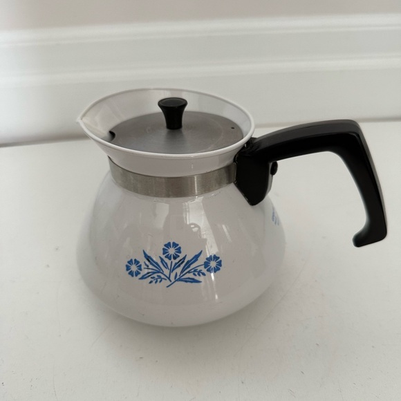 Vintage Corning Ware Blue Cornflower 6 Cup Tea Pot P-104 With Rare Backstamp - Picture 10 of 10